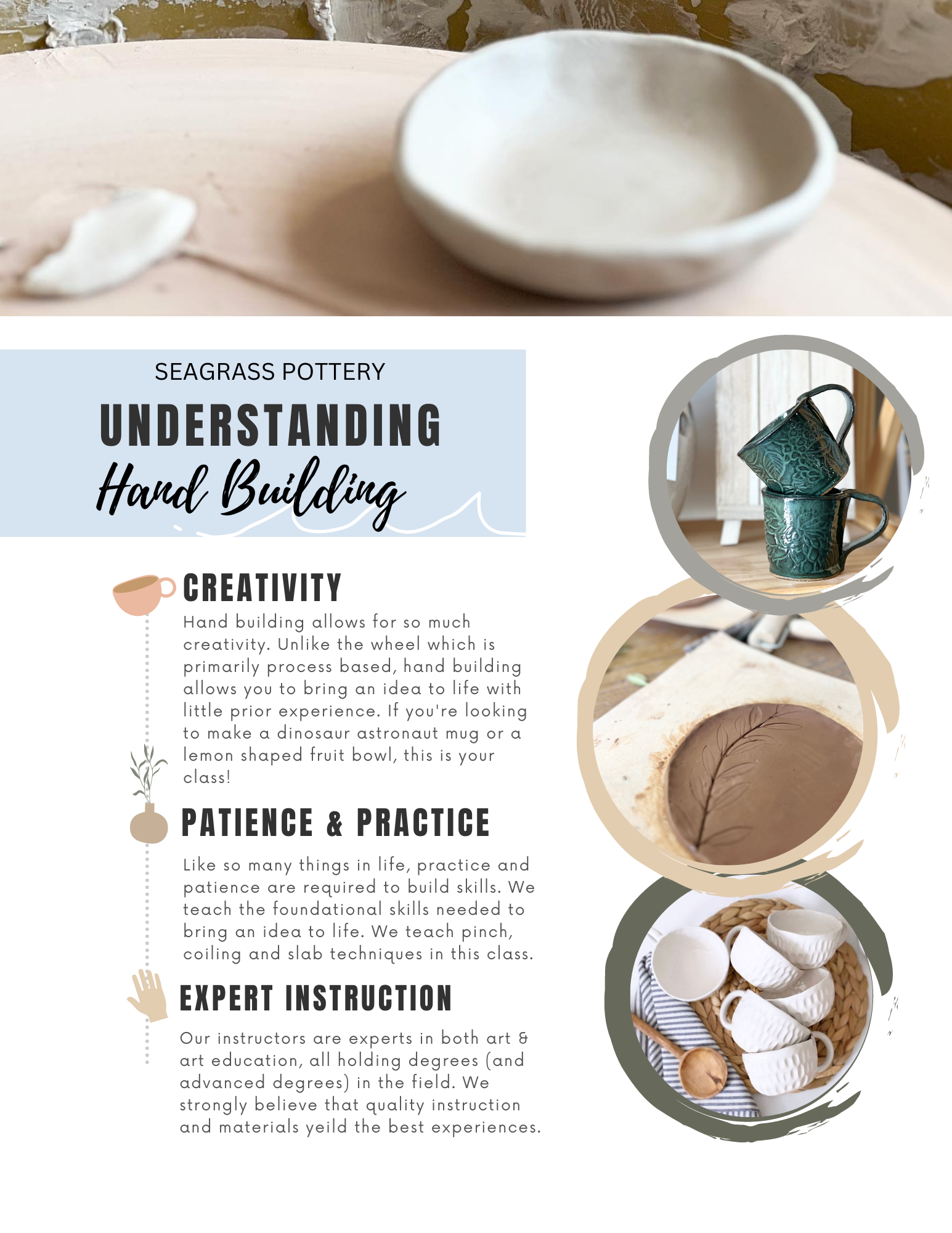 Hand Building or Wheel Throwing | Seagrass Pottery